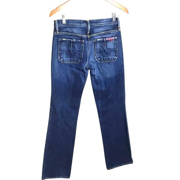 Vintage BLUE CULT Women Low Rise Slim Jeans 28x32 Y2K Grunge USA Dark Denim - Picture 2 of 11